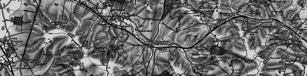 Old map of Bartlow Hills in 1895