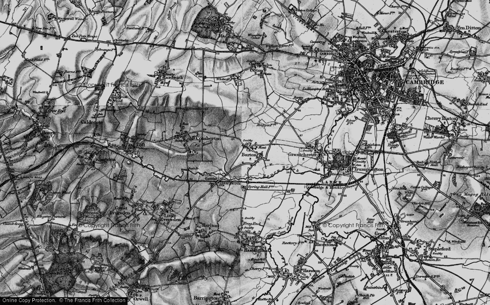 Old Map of Historic Map covering Tit Brook in 1898