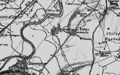 Old map of Barton in Fabis in 1899