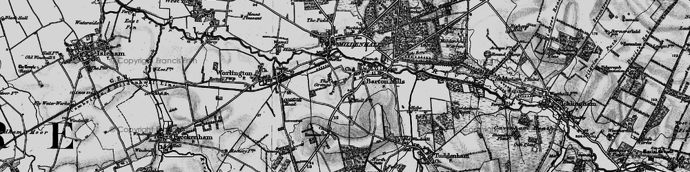 Old map of Barton Mills in 1898