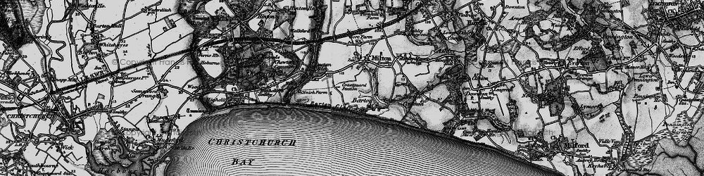 Old map of Barton on Sea in 1895