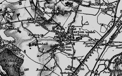 Old map of Barton-under-Needwood in 1898