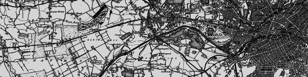 Old map of Barton Upon Irwell in 1896