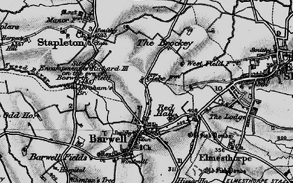 Old map of Burbage Common in 1899