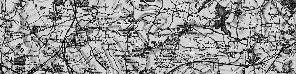 Old map of Barwell in 1899