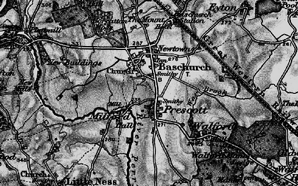 Old map of Baschurch in 1899