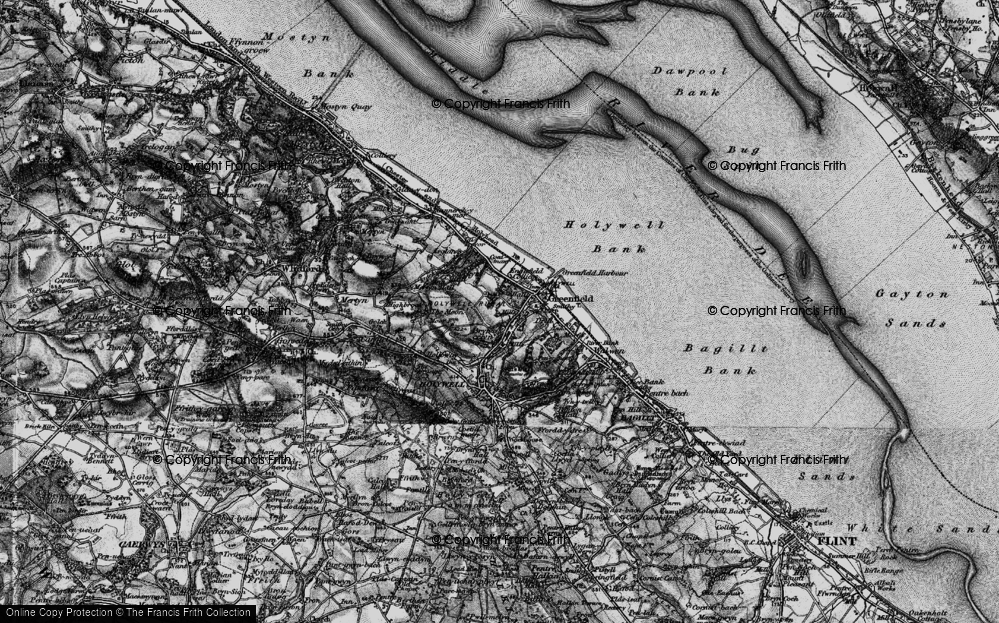 Old Map of Basingwerk Abbey, 1896 in 1896