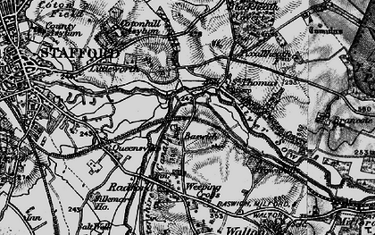 Old map of Baswich in 1898