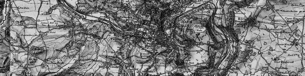Old map of Bath in 1898