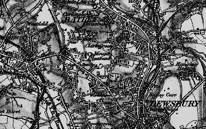Old map of Batley Carr in 1896