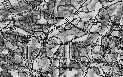 Old map of Batsworthy in 1898