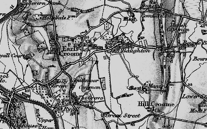 Old map of Baughton in 1898
