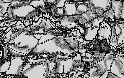 Old map of Bawburgh in 1898
