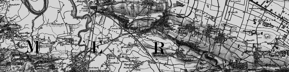 Old map of Bawdrip Level in 1898