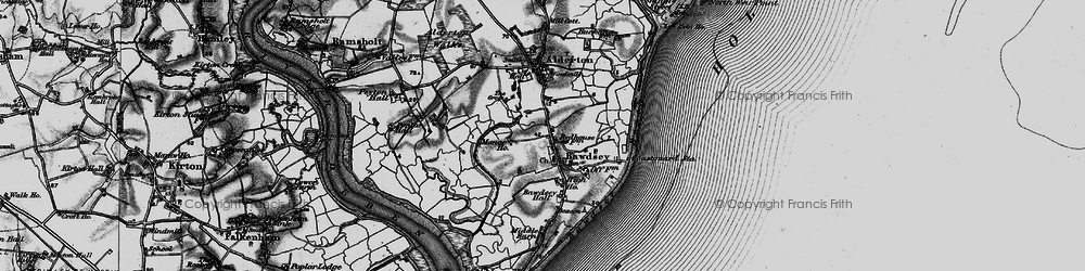 Old map of Bawdsey in 1895