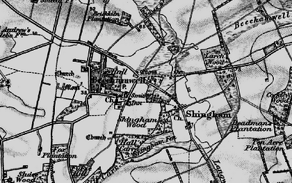 Old map of Beachamwell in 1898
