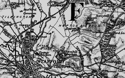 Old map of Beaconside in 1898