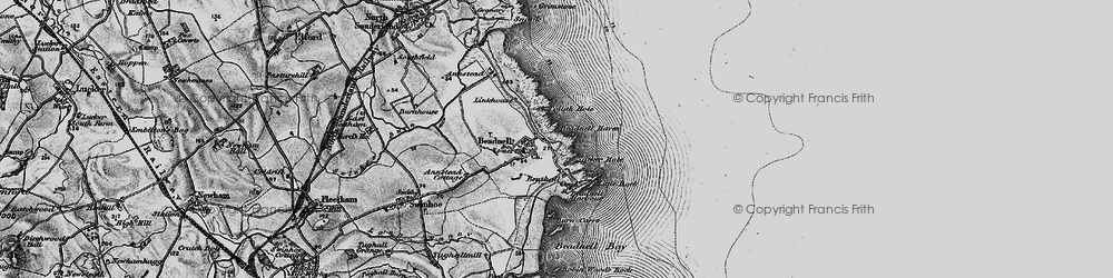 Old map of Beadnell Haven in 1897