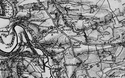 Old map of Beaford Moor in 1898