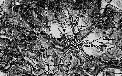 Old map of Beaminster in 1898