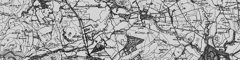 Old map of Beanley in 1897