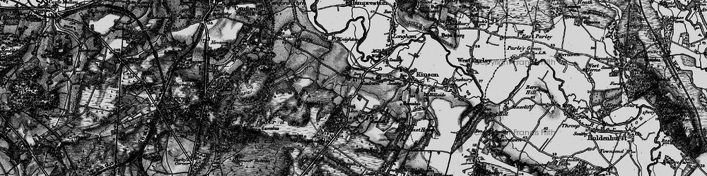 Old map of Bear Cross in 1895