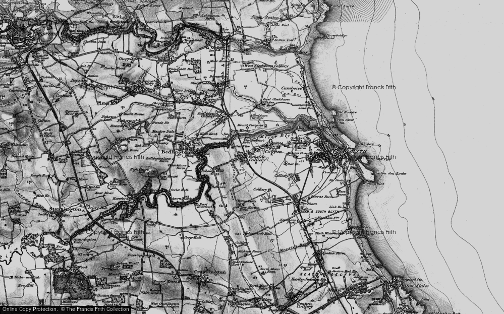 Old Map of Bebside, 1897 in 1897