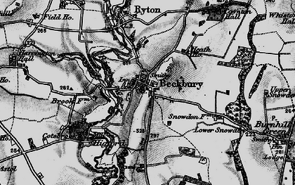 Old map of Beckbury in 1899