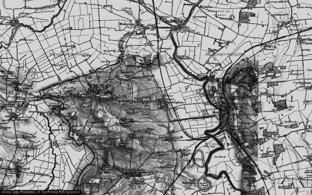 Old Map of Historic Map covering Beckingham Wood in 1895