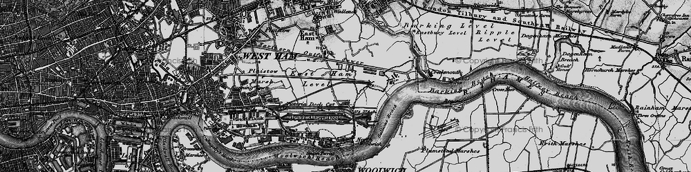 Old map of Beckton in 1896