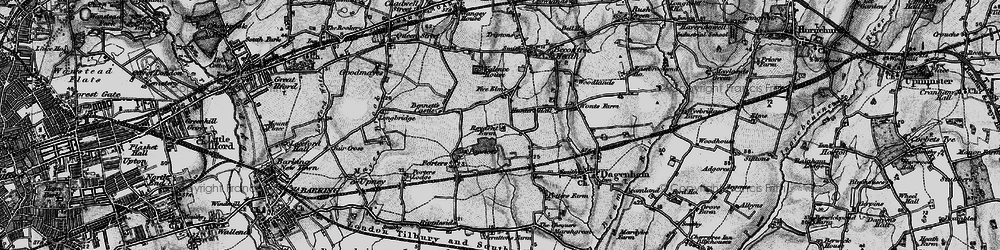 Old map of Becontree in 1896