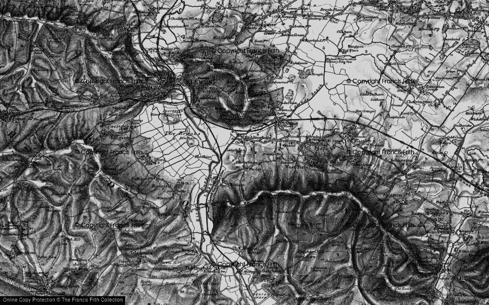 Old Map of Historic Map covering Beddingham Hill in 1895