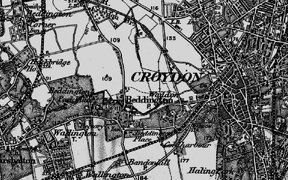 Old map of Beddington in 1895