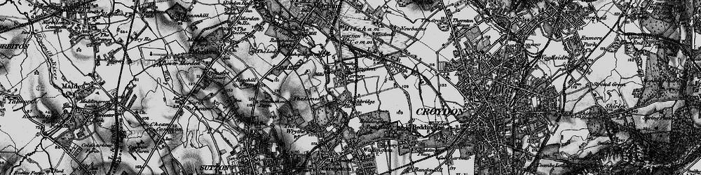Old map of Beddington Corner in 1896