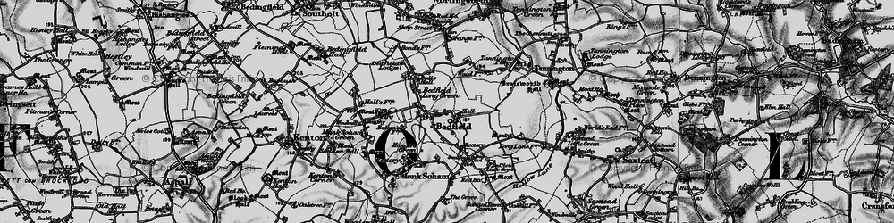 Old map of Bedfield Little Green in 1898
