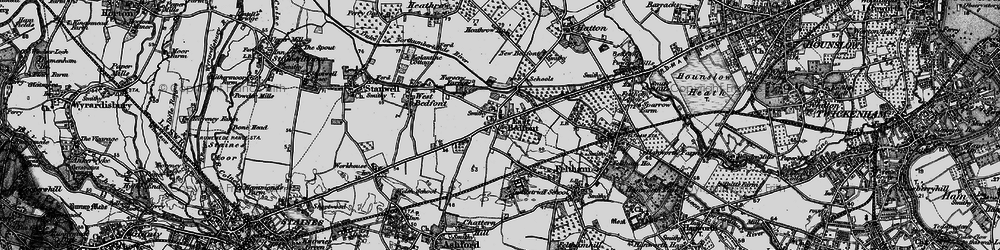 Old map of Bedfont in 1896