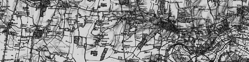 Old map of Bedingham Green in 1898