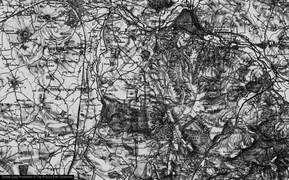 Old Map of Historic Map covering Bog Moor in 1898