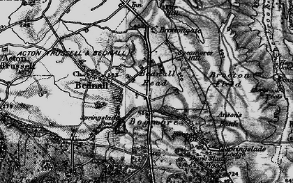Old map of Bog Moor in 1898