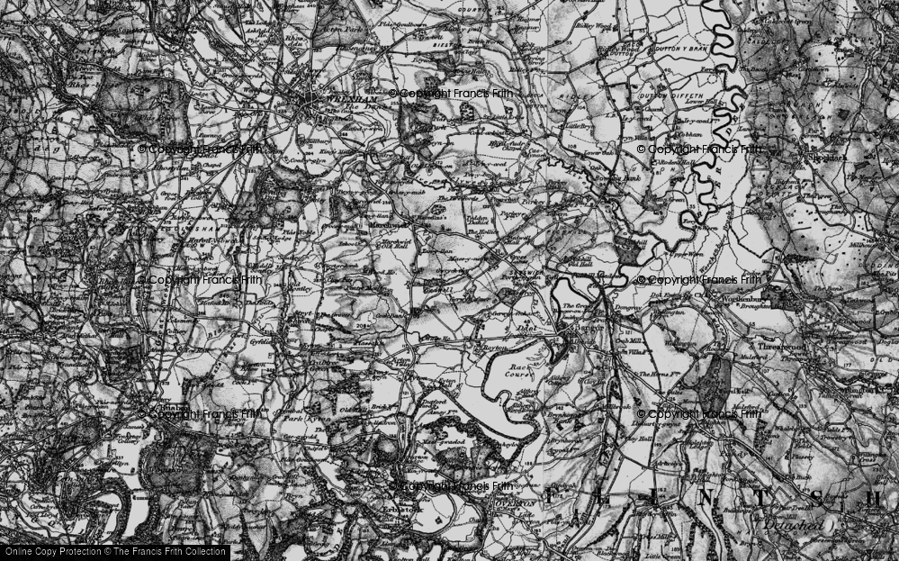 Old Map of Historic Map covering Bryn Afon in 1897