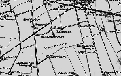 Old map of Bellasize Grange in 1895