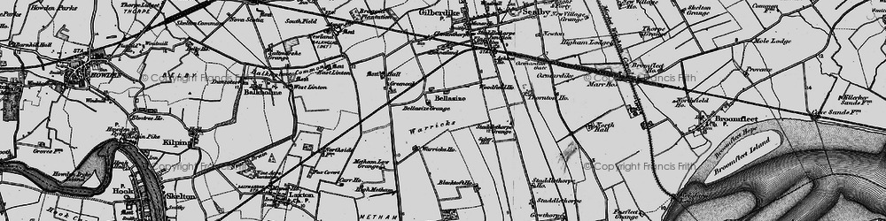 Old map of Bellasize Grange in 1895