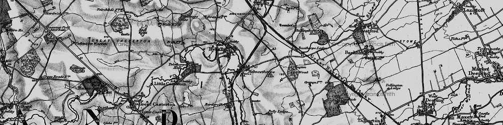 Old map of Belmesthorpe Grange in 1895