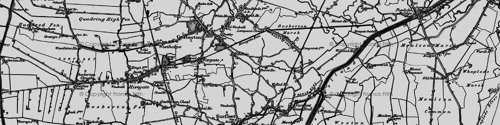 Old map of Belnie in 1898
