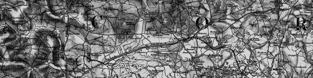 Old map of Belowda in 1895