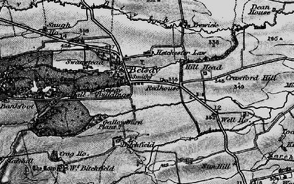 Old map of Belsay Castle in 1897
