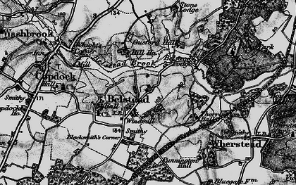 Old map of Belstead Brook in 1896