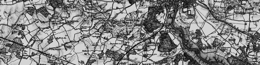Old map of Belstead in 1896