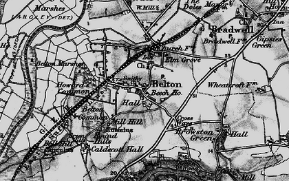 Old map of Belton Common in 1898