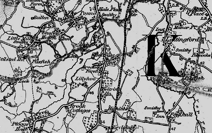 Old map of Beltring in 1895